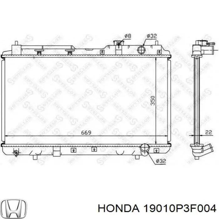 Радиатор 19010P3F004 Honda