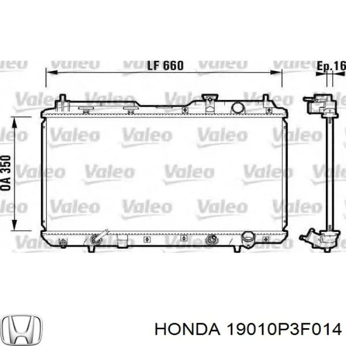 Купить 19010P3F014 Honda Радиатор водяной