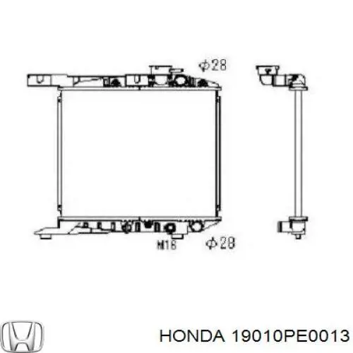 Купить 19010PE0013 Honda Радиатор водяной
