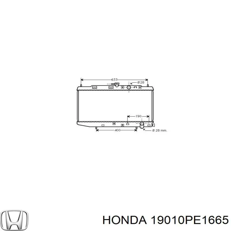 Купить 19010PE1665 Honda Радиатор водяной