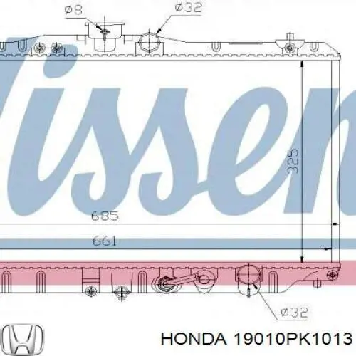 Радиатор 19010PK1013 Honda