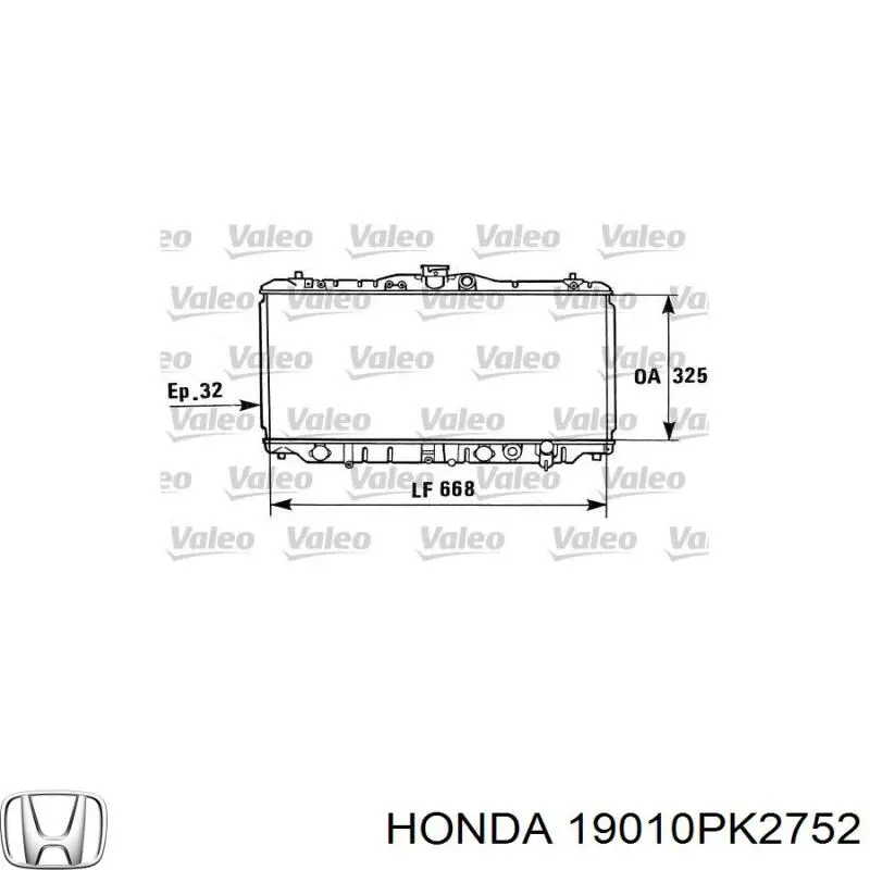 19 010 PK2 752 Honda радиатор