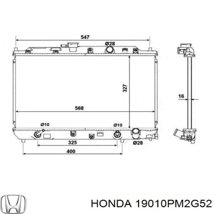 19010-PM2-G52 Honda радиатор
