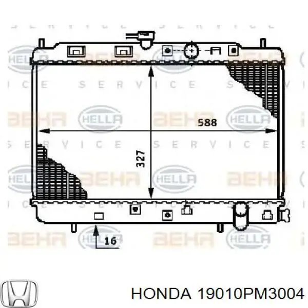 Радиатор 19010PM3004 Honda