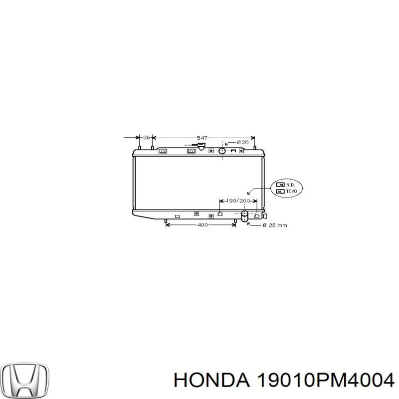 Купить 19010PM4004 Honda Радиатор водяной