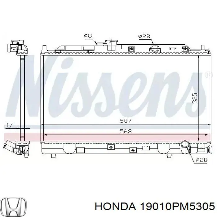 19010PM5305 Honda Радиатор основной