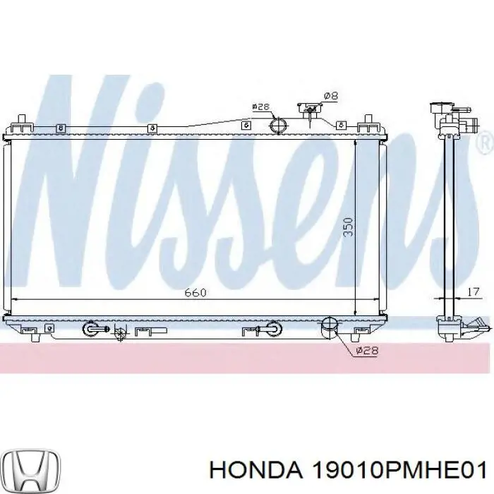 Купить 19010PMHE01 Honda Радиатор водяной