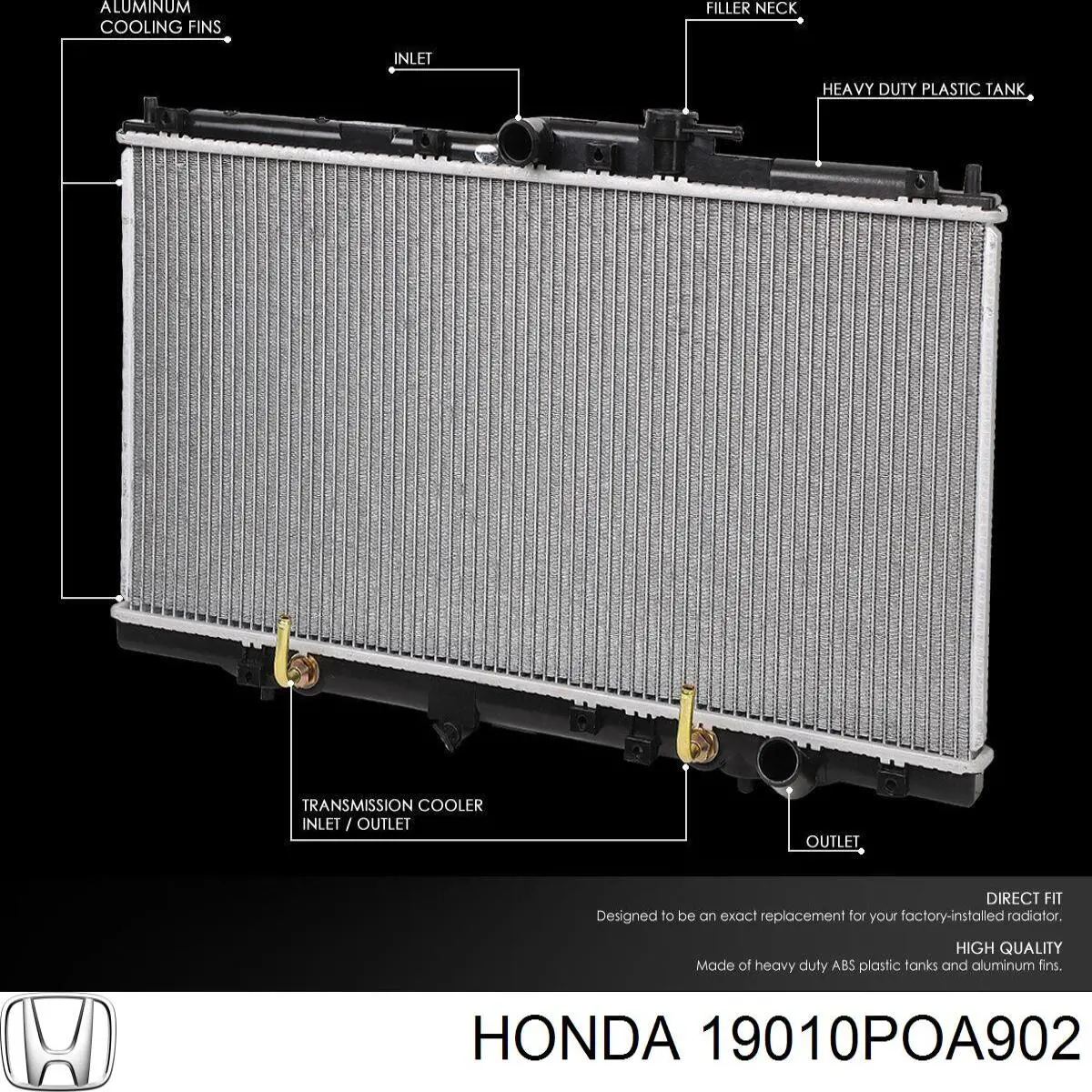 Радиатор 19010POA902 Honda