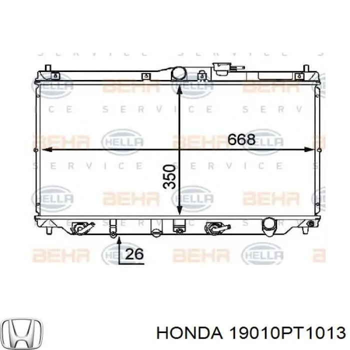 19010PT1013 Honda Радиатор основной