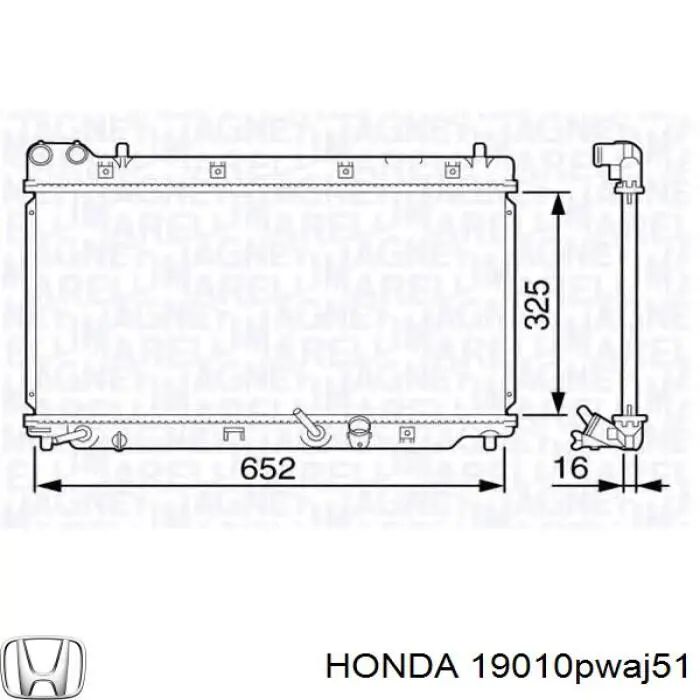 Радиатор охлаждения двигателя Honda 19010PWAJ51