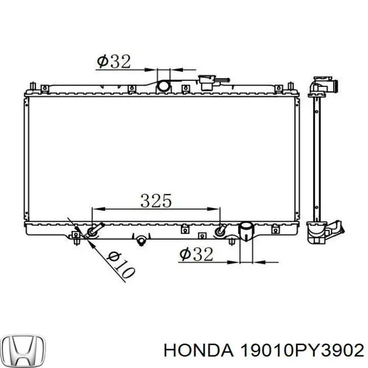 Радиатор 19010PY3902 Honda