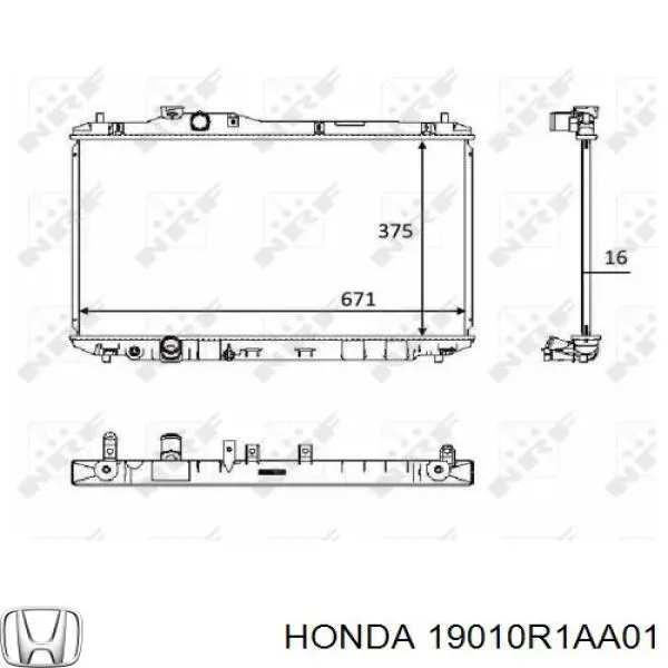 Радиатор 19010R1AA01 Honda