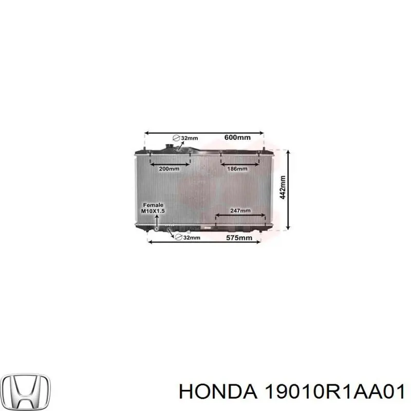 19010R1AA01 Honda Радиатор основной