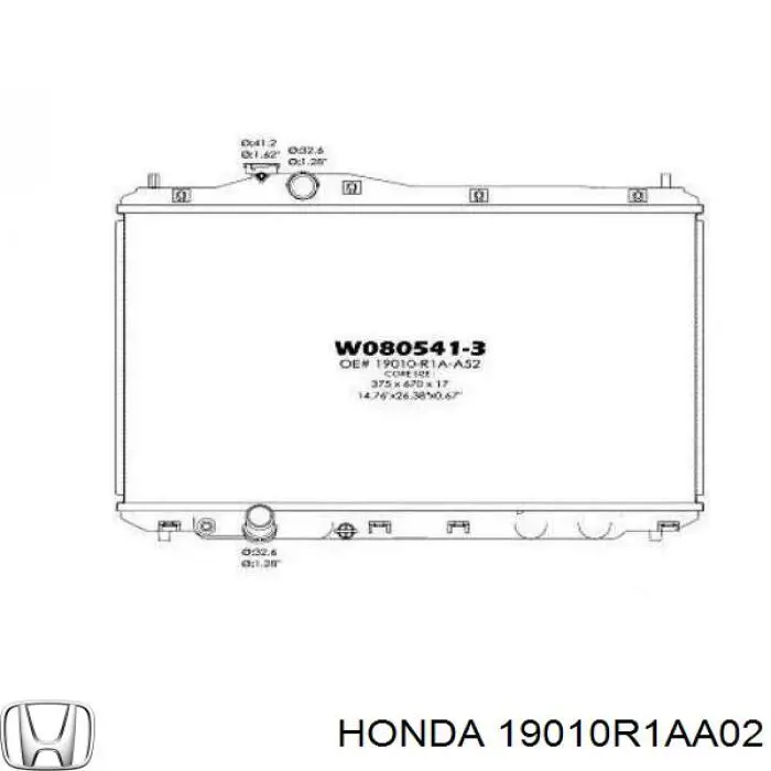 Купить 19010R1AA02 Honda Радиатор водяной