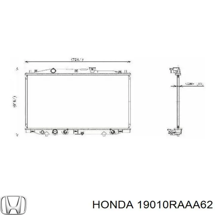 Радиатор охлаждения двигателя Honda 19010RAAA62 цена, от 53.47 USD