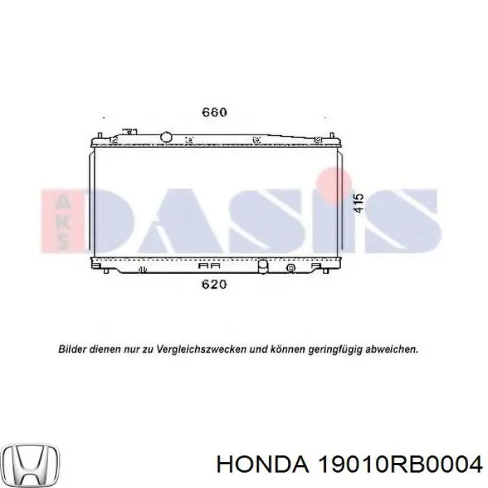 Купить 19010RB0004 Honda Радиатор водяной