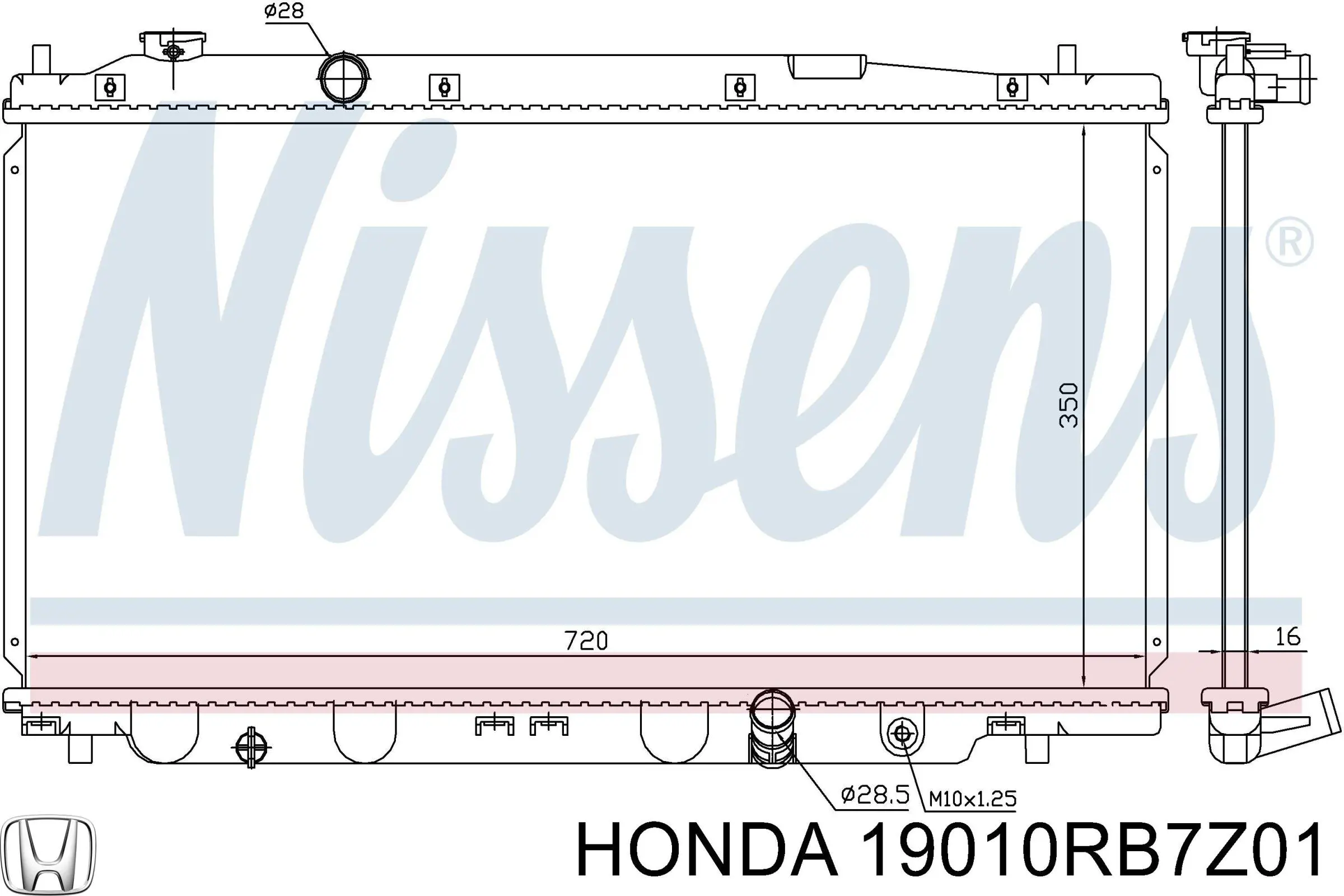Радиатор охлаждения двигателя Honda 19010RB7Z01 цена, от 63.20 USD