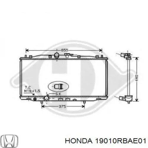 Радиатор 19010RBAE01 Honda