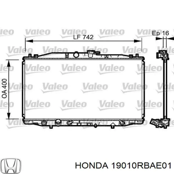 Радиатор охлаждения Honda 19010RBAE01