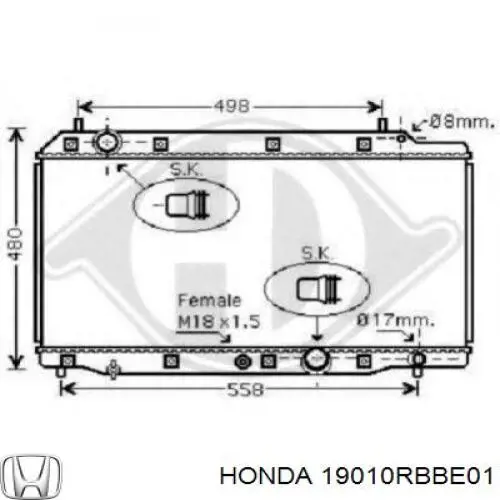 Радиатор охлаждения двигателя Honda 19010RBBE01 цена, от 82.90 USD