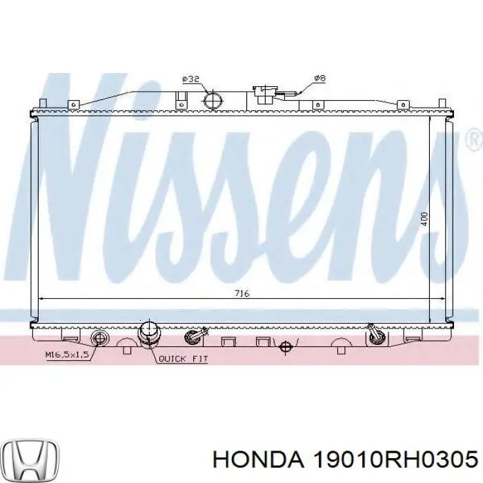 19010RH0305 HONDA Radiador original y equivalente