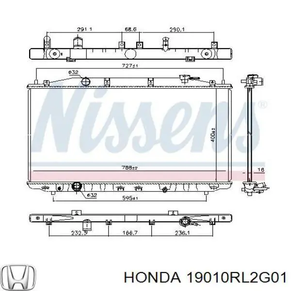 Радиатор 19010RL2G01 Honda