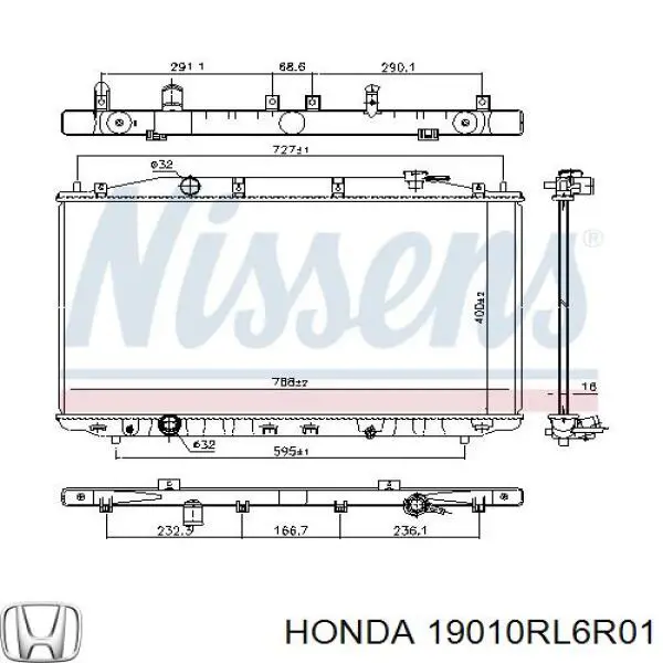 19010RL6R01 Honda Радиатор основной