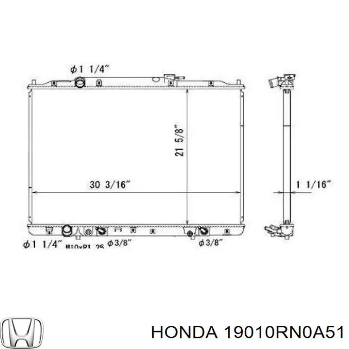 Купить 19010RN0R02 Honda Радиатор водяной