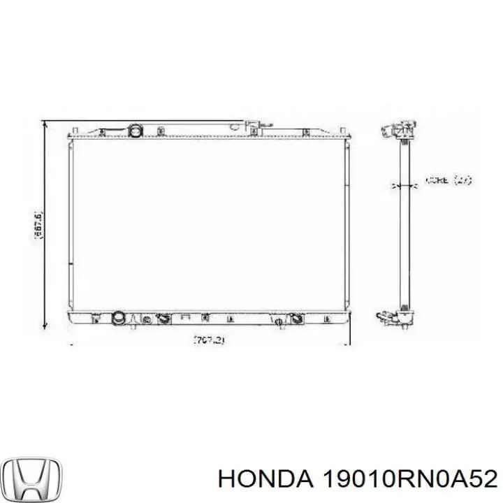 Радиатор охлаждения двигателя Honda 19010RN0A52