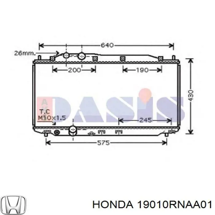 Радиатор охлаждения двигателя Honda 19010RNAA01 цена, от 70.54 USD