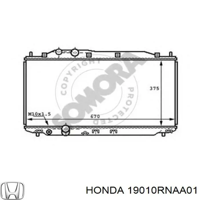 Купить 19010RNAA01 Honda Радиатор водяной