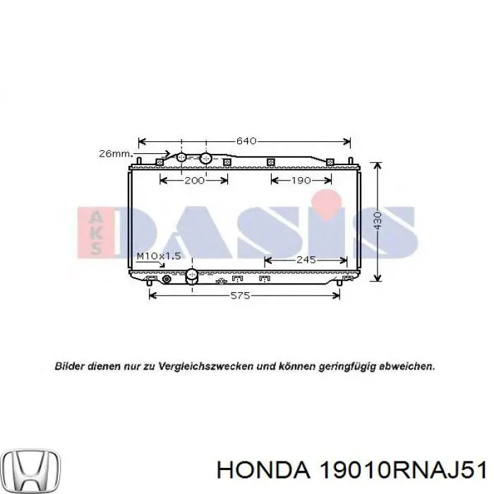 Купить 19010RNAJ51 Honda Радиатор водяной