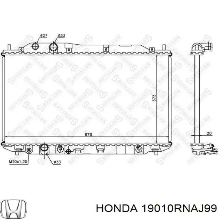19010RNAJ99 Honda Радиатор основной