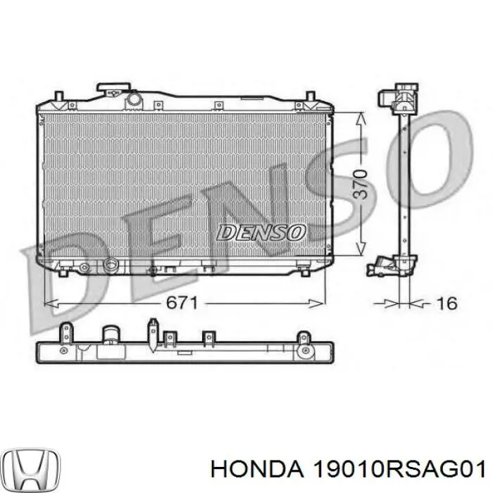 19010RSAG01 Honda радиатор