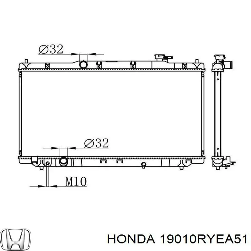 Радиатор 19010RYEA51 Honda