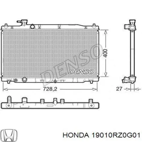Радиатор охлаждения двигателя Honda 19010RZ0G01 цена, от 333.86 USD