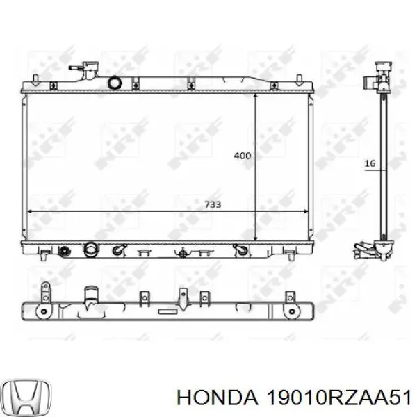 19010RZAA51 Honda Радиатор охлаждения двигателя