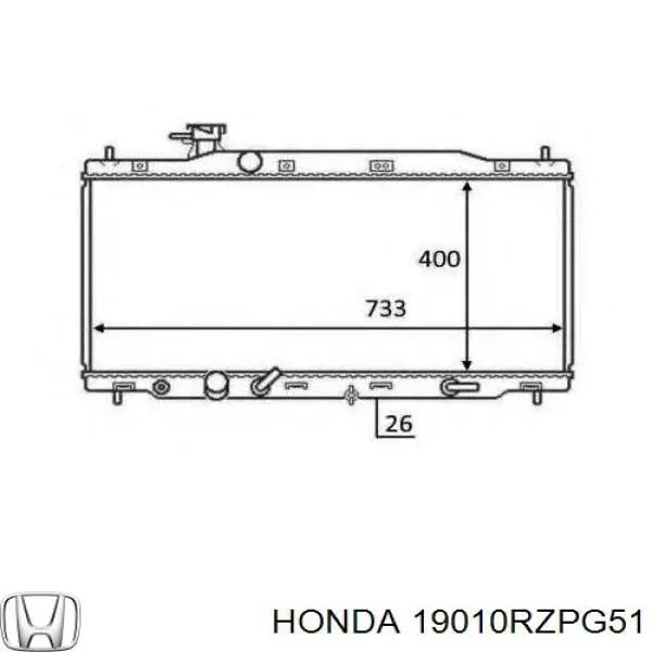 Радиатор охлаждения двигателя Honda 19010RZPG51 цена, от 95.02 USD