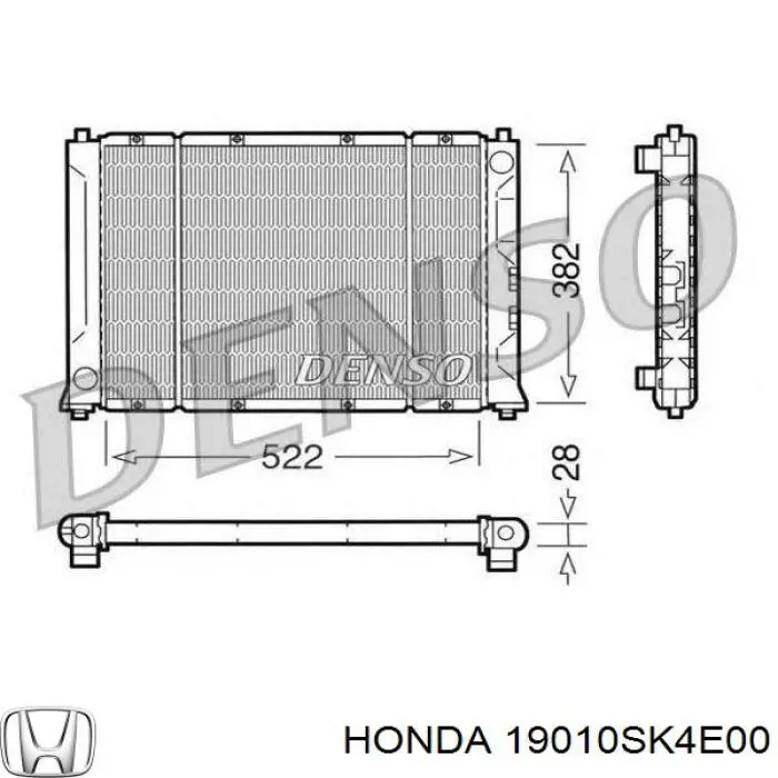 19010SK4E00 Honda Радиатор основной