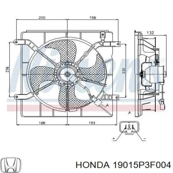 Диффузор радиатора охлаждения Honda 19015P3F004 цена, от 41.82 USD
