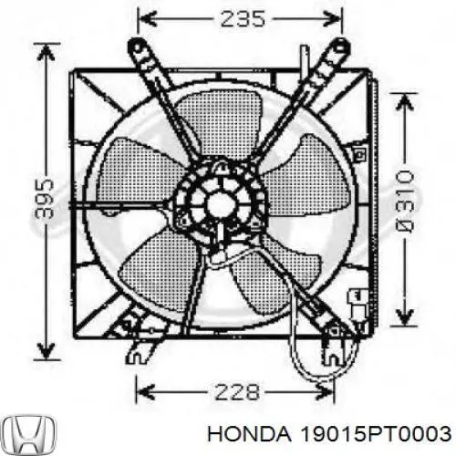 Диффузор радиатора охлаждения Honda 19015PT0003 цена, от  