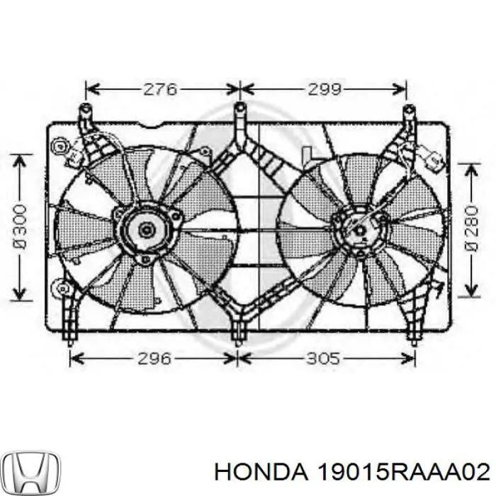 Электровентилятор охлаждения в сборе Honda 19015RAAA02 цена, от 38.14 USD