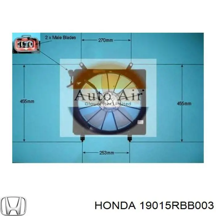 Диффузор вентилятора Honda 19015RBB003