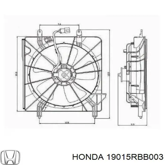 Диффузор радиатора охлаждения Honda 19015RBB003 цена, от 31.74 USD