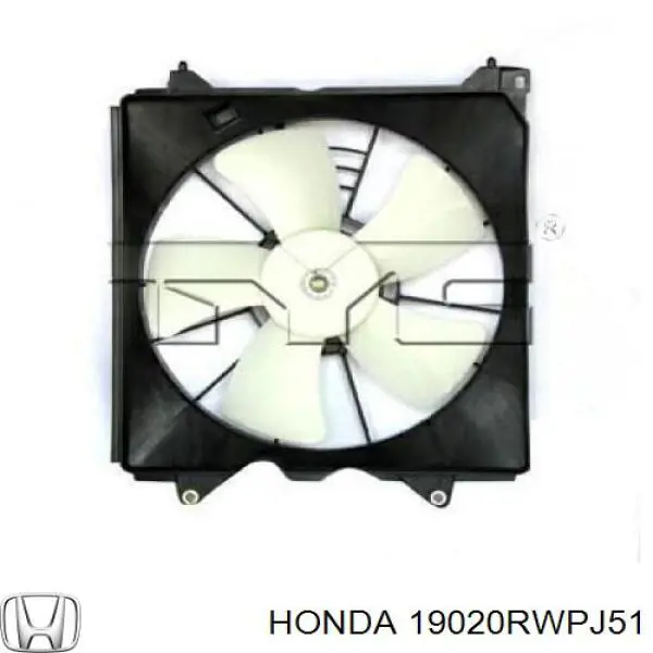 19020RWPJ51 Honda Вентилятор кондиционера, левый
