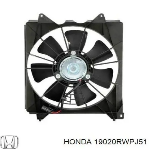 Купить 19020RWPJ51 Honda Вентилятор (крыльчатка) радиатора охлаждения левый