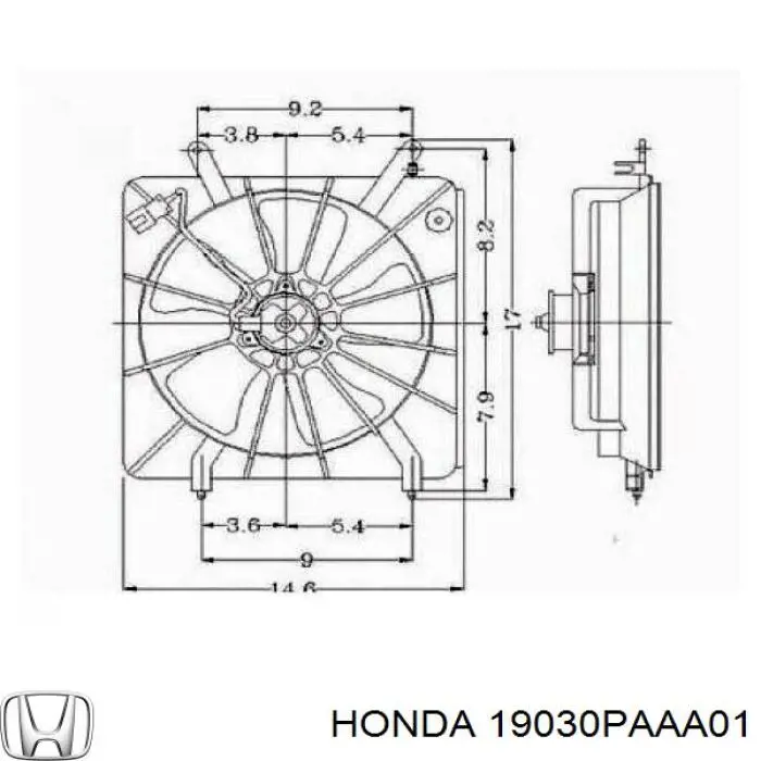 Мотор вентилятора системы охлаждения 19030PAAA01 Honda