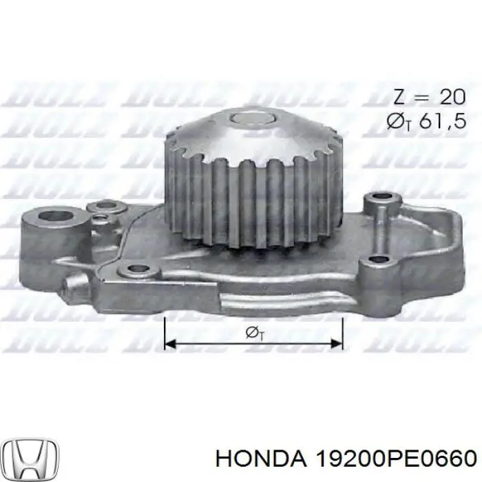 19200PE0660 Honda Насос водяной