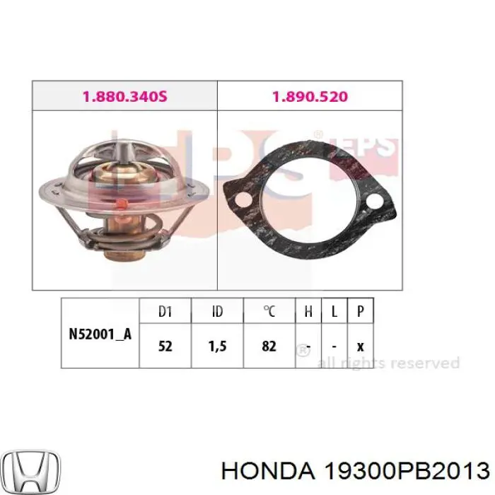 19300PB2013 Honda термостат