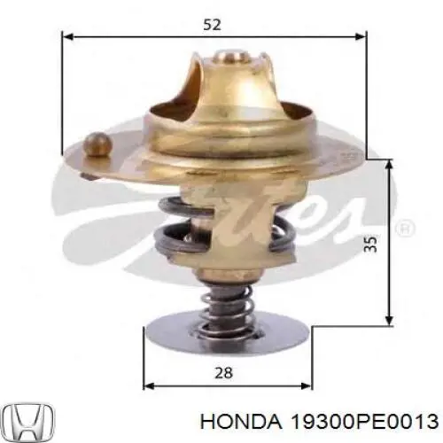 Termostato, refrigerante 19300PE0013 Honda